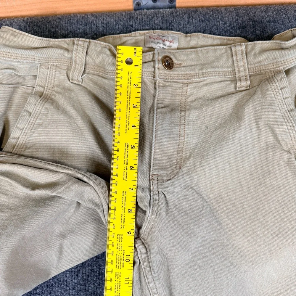 Weatherproof Vintage Flex Utility Pants Mens 34x29 Beige Cotton Relaxed‎ Fit